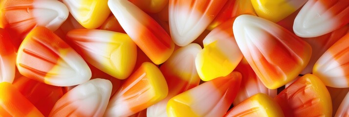 Sticker - Close up of Halloween candy corn pieces