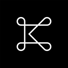 Poster - Letter K infinity line creative logo design