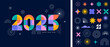 © Marina Zlochin - Happy New Year 2025. Geometrical modern style design, concept illustration, banner, poster and background