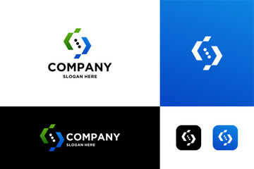 coding logo design vector illustration