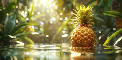 Sticker - Pineapple in Tropical Paradise