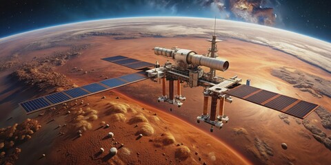 Wall Mural - Space station in the Mars wallpaper background, space, station, Mars, wallpaper, background, universe