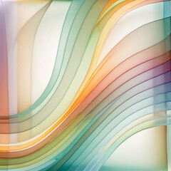 Wall Mural - An abstract design featuring layers of translucent colors and soft edges