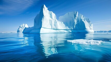 Sticker - Majestic Iceberg Floating in Crystal Clear Water