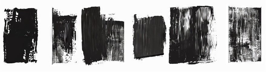 Wall Mural - Stroke of black paint ink over square frame. Grungy brushes collection. Modern brush set.