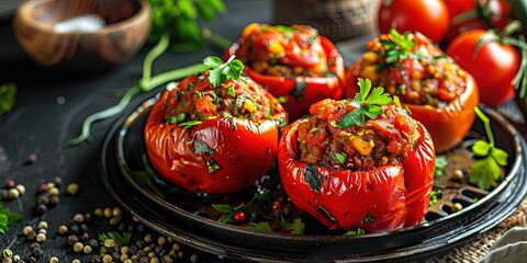 Wall Mural - delicious stuffed peppers 