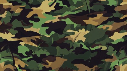 Sticker - Stylized Camouflage Pattern for Military and Fashion Use