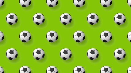 Wall Mural - soccer ball seamless pattern animation in 4k. animated seamless pattern with football soccer balls. Team sports, active lifestyle. Ornament for background decoration. Design element. Looped video