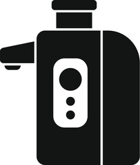 Wall Mural - Black and white icon of a touchless soap dispenser, promoting cleanliness and hygiene