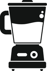 Sticker - Black silhouette icon of an electric blender mixing food isolated on a white background