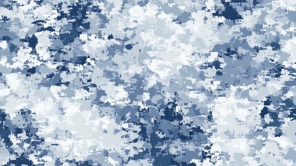 Canvas Print - Blue and White Abstract Camouflage Pattern Design