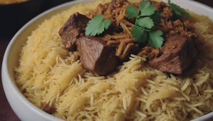 Wall Mural - beef biryani in a bowl