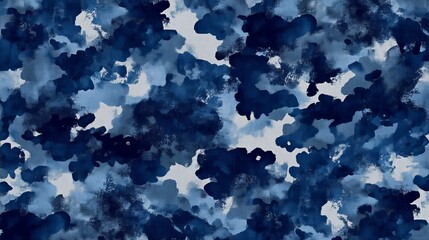 Canvas Print - Blue Abstract Watercolor Pattern Design