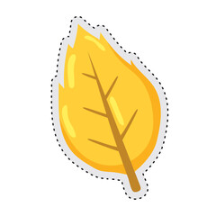 Wall Mural - leaf autumn sticker icon vector