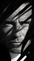 Canvas Print - Dramatic Portrait in Shadows and Light