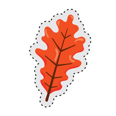 Wall Mural - leaf autumn sticker icon vector