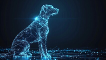 digital dog: a wireframe canine