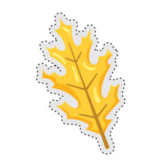 Poster - Leaf Autumn sticker icon Vector