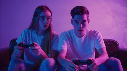 A Couple Competing in Video Game