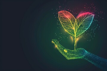 Wall Mural - neon heart with vibrant trails showcasing the dynamic and electric nature of love in a colorful ener