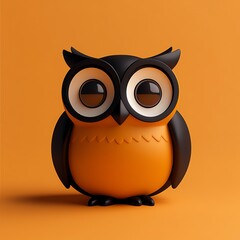 Sticker - Owl clipart, Halloween element, colorful 3D illustration