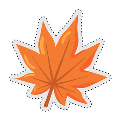 Wall Mural - leaf autumn sticker icon vector