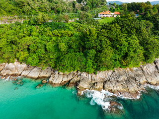 Beautiful seashore in Phuket island Thailand, Sunny summer day ocean background