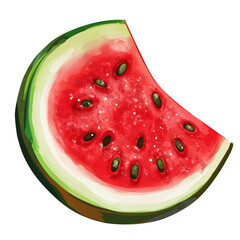 Wall Mural - Slice of watermelon isolated on transparent background