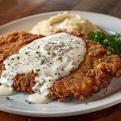 Wall Mural - Chicken Fried Steak with Country Gravy