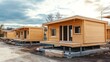 © The Little Hut - Production of new wooden modular houses Construction site : Generative AI
