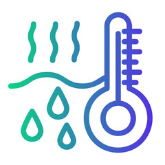 Poster - water temperature Line Gradient Icon