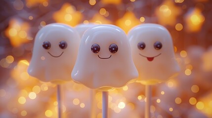 Wall Mural - Cute Ghost Lollipops for Halloween