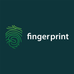 Wall Mural - Premium Fingerprint Logo, Human Identity Design Simple Line Model Template Illustration