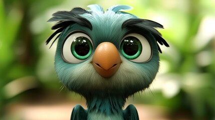 Poster - Cute Cartoon Bird with Big Eyes