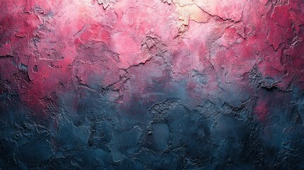 Aufkleber - A textured wall displays a striking gradient from pink to blue, showcasing cracks and imperfections in a modern interior