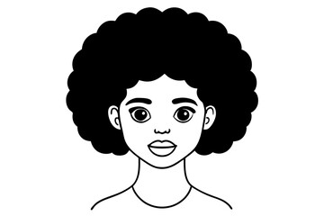 Wall Mural - Afro Girl Hair Style vector illustration