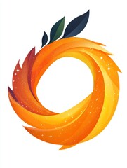 Sticker - Abstract Orange and Green Swirl Logo Design