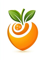 Wall Mural - Abstract Orange Fruit Logo Design