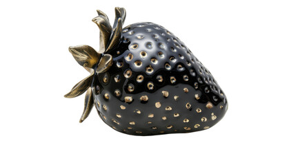 Sticker - Glamorous black gold strawberry on transparent background