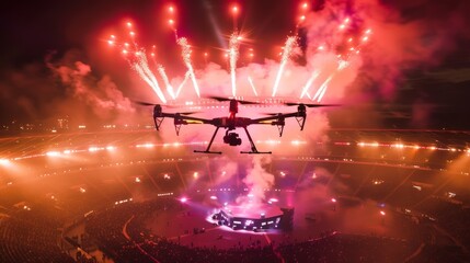 Sticker - Discover the role of aerial business in sports and entertainment, providing dynamic aerial views and live coverage of events and performances.