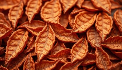 Canvas Print - Closeup of Dried Leaves.