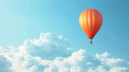 adventure in the sky vibrant hot air balloon soaring over clouds in blue heaven