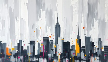 Poster - Abstract Cityscape Painting.