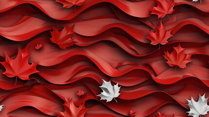 3D abstract red pattern with leaves texture background