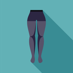 Wall Mural - Woman legs wearing tights flat design fashion icon with long shadow on turquoise background