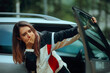 © nicoletaionescu - Woman Suffering from Severe Car Sickness. Passenger in road trip feeling uncomfortable and nauseated from motion sickness