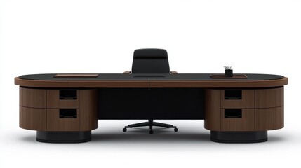 Poster - Modern Executive Desk with Chair in Minimalist Design