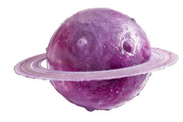 Wall Mural - A purple planet with a ring around it