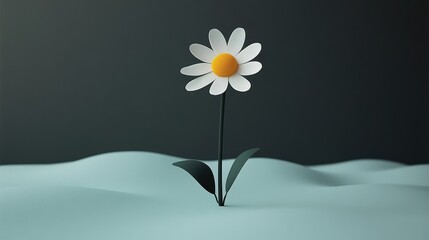 Canvas Print - Minimalist Daisy on Soft Background