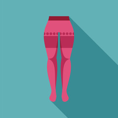 Wall Mural - Pink tights with pattern showing legs on blue background